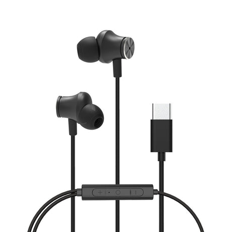 X2O Trådade Hodetelefoner USB-C Silicone In-Ear ANC 1.2m Svart