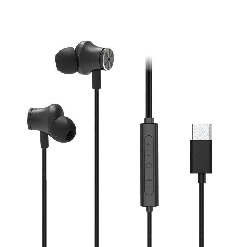 X2O Trådade Hodetelefoner USB-C Silicone In-Ear ANC 1.2m Svart