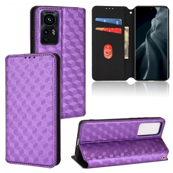 Xiaomi 12 Pro Etui Rombemønster Lilla