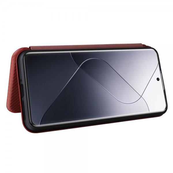Xiaomi 14 Etui Karbonfibertekstur Brun
