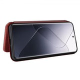 Xiaomi 14 Etui Karbonfibertekstur Brun