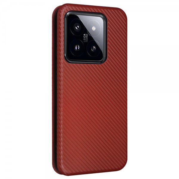 Xiaomi 14 Etui Karbonfibertekstur Brun