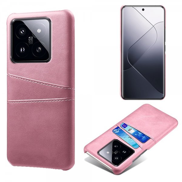 Xiaomi 14 Deksel med To Kortlommer Rosegull