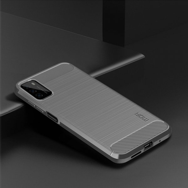 Mofi Xiaomi Poco M3 Deksel Børstet Karbonfibertekstur Grå
