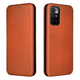 Xiaomi Redmi 10 Etui Karbonfibertekstur Brun