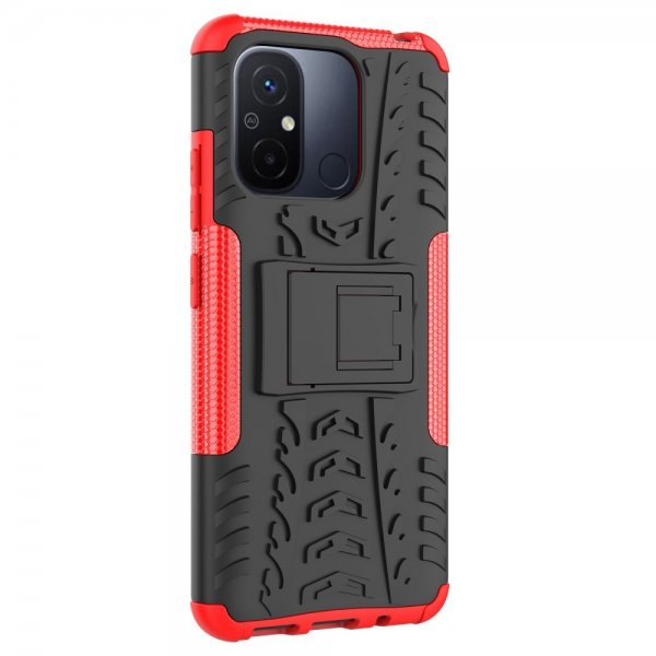 Xiaomi Redmi 12C Deksel Dekkmønster Stativfunksjon Rød