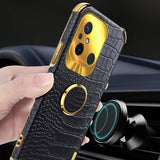 Xiaomi Redmi 12C Deksel Krokodillemønster Finger Ring Svart