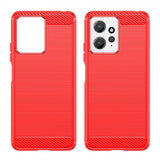 Xiaomi Redmi Note 12 Deksel Børstet Karbonfibertekstur Rød