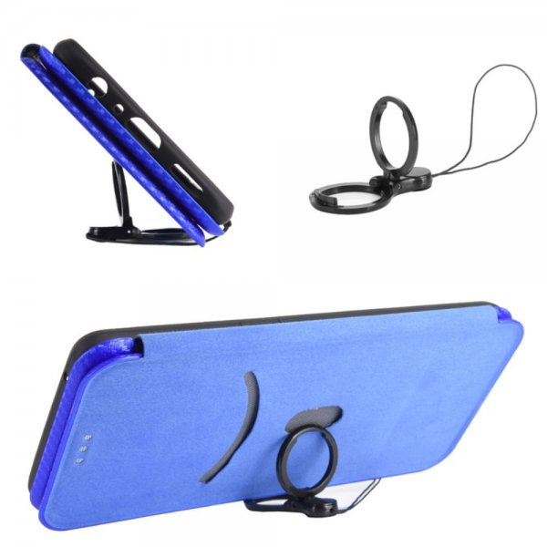 Xiaomi Redmi Note 13 4G Etui Karbonfibertekstur Blå