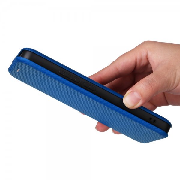 Xiaomi Redmi Note 13 4G Etui Karbonfibertekstur Blå