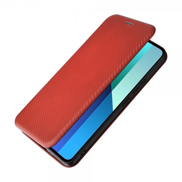 Xiaomi Redmi Note 13 4G Etui Karbonfibertekstur Brun