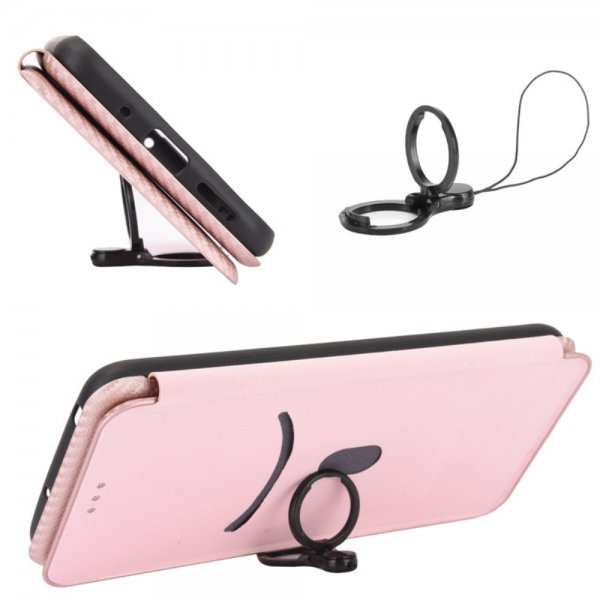 Xiaomi Redmi Note 13 4G Etui Karbonfibertekstur Rosegull
