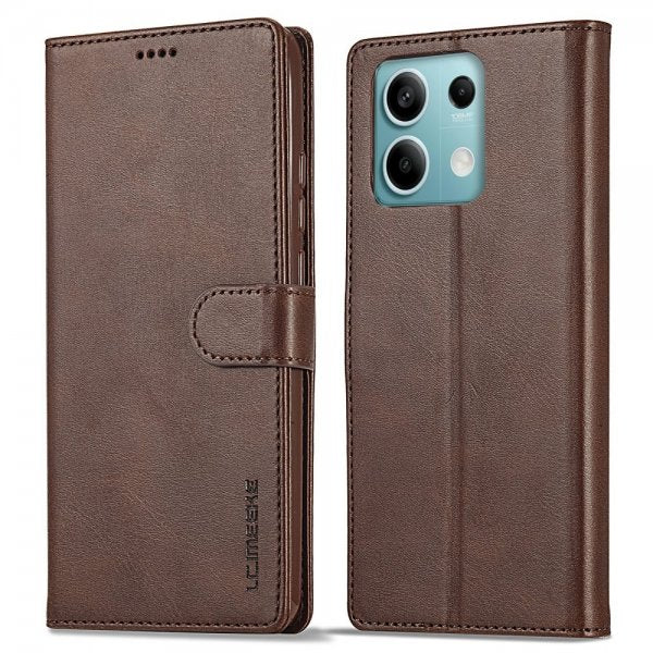 Lc.Imeeke Xiaomi Redmi Note 13 5G Etui med Kortlomme stativfunksjon Brun