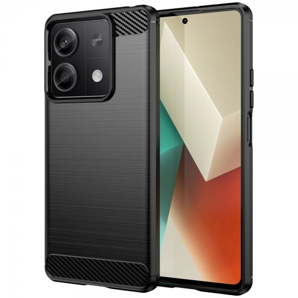Xiaomi Redmi Note 13 5G Deksel Børstet Karbonfibertekstur Svart