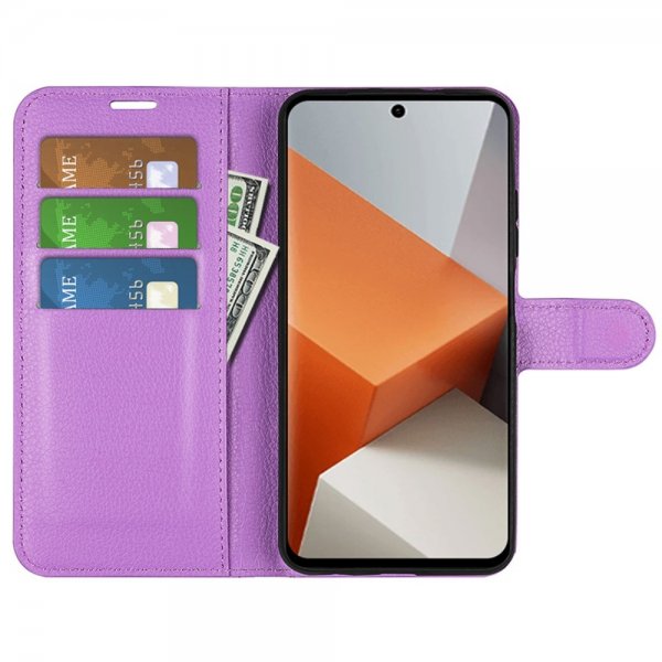 Xiaomi Redmi Note 13 Pro Plus 5G Etui Litchi Lilla