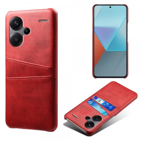 Xiaomi Redmi Note 13 Pro Plus 5G Deksel med To Kortlommer Rød