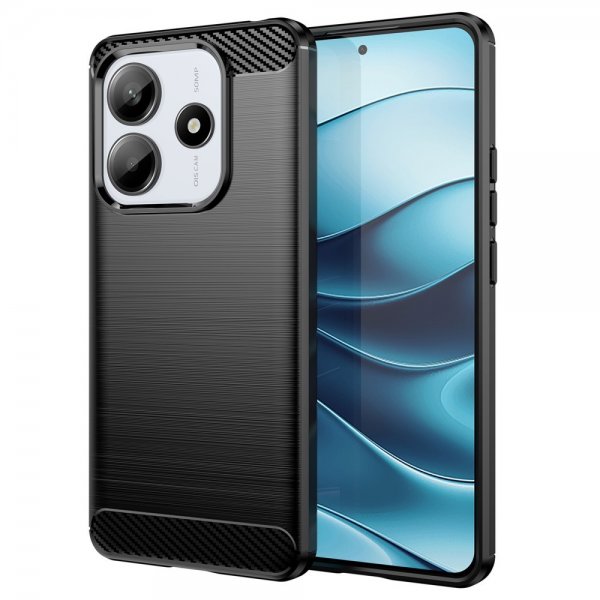 Xiaomi Redmi Note 14 5G Deksel Børstet Karbonfibertekstur Svart