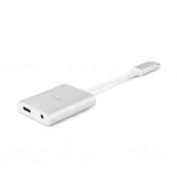 USB-C Digital Audio Adapter with Charging Silver
