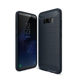 Samsung Galaxy S8 MobilDeksel Karbonfibertekstur MörkBlå