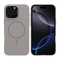 iPhone 16 Pro Max Deksel Karbonfibermønster MagSafe Grå