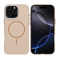 iPhone 16 Pro Max Deksel Karbonfibermønster MagSafe Gull