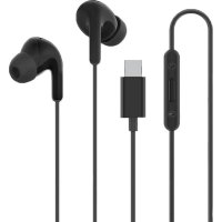 Kablede USB-C Hodetelefoner Type-C Earphones Svart
