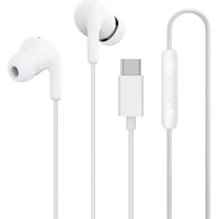 Kablede USB-C Hodetelefoner Type-C Earphones Hvit