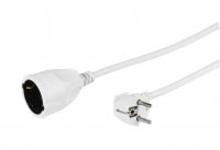 Jordad forlengelseskabel 3m Hvit