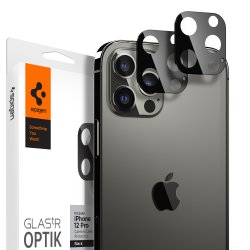 iPhone 12 Pro Max Linsebeskyttelse Glas.tR Optik 2-pakning Svart