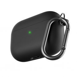 AirPods Pro Deksel PodSkinz HyBridSHell Series Keychain Case Svart