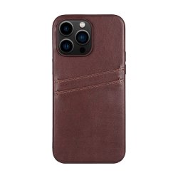 iPhone 14 Pro Max Deksel Backcover with Card Slots Brun