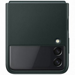 Original Galaxy Z Flip 3 Deksel Leather Cover Grønn