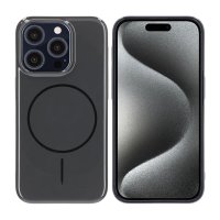 iPhone 15 Pro Deksel TPU MagSafe Glatt Svart