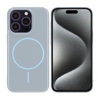 iPhone 15 Pro Deksel TPU MagSafe Glatt Blå
