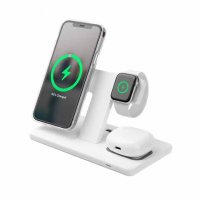 Trådløs lader MagPowerstation 3in1 Stand with Wireless Charging MagSafe Hvit