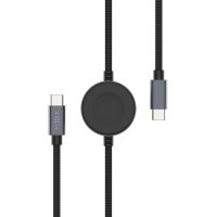 USB-C Kabel med Smartwatch-lading 1.5m Svart