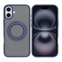 iPhone 16 Plus Deksel Roterbart Stativ Blå