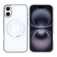iPhone 16 Plus Deksel Roterbart Stativ Grå