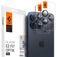 iPhone 15 Pro/iPhone 15 Pro Max Linsebeskyttelse GLAS.tR EZ Fit Optik Pro 2-pakning Blue Titanium