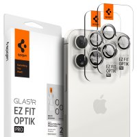 iPhone 15 Pro/iPhone 15 Pro Max Linsebeskyttelse GLAS.tR EZ Fit Optik Pro 2-pakning White Titanium