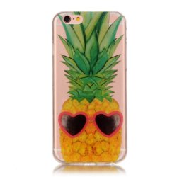 Apple iPhone 6/6s MobilDeksel TPU Klar Ananas med Solglasögon