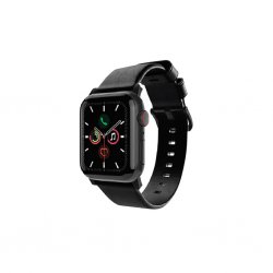 Apple Watch 44/45/46mm/Apple Watch Ultra Armbånd Leather Band Black