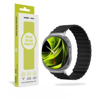 Samsung Galaxy Watch 8 40/44mm/Classic 46mm Armbånd Easy Strap Svart
