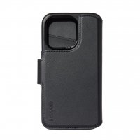 iPhone 15 Etui Leather Detachable Wallet Svart
