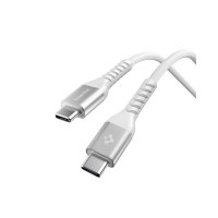 Essential Kabel Fabric USB-C/USB-C 100W 1m Hvit