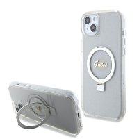 iPhone 15 Plus Deksel Ring Stand Glitter MagSafe Transparent
