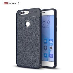 Huawei Honor 8 MobilDeksel TPU Litchi Mörkblå