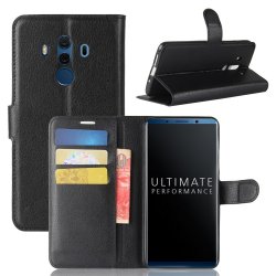 Huawei Mate 10 Pro Plånboksetui Litchi Svart