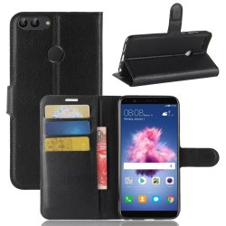 Huawei P Smart 2018 Plånboksetui PU-skinn Litchi Svart