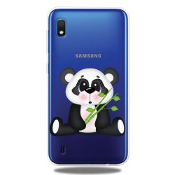 Samsung Galaxy A10 Deksel TPU Motiv Panda med Bambu Transparent